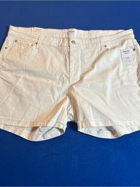 Levis Denizen High Rise Shorts Women's Size 24 45" Waist White New Summertime